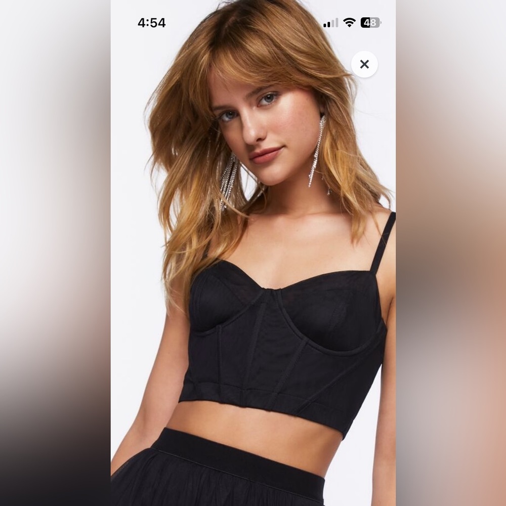 Forever 21 Mesh Corset Crop Top
